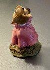 Wee Forest Folk Chocolate Ice Cream Girl Mice Pink Dress Figurine - No Box