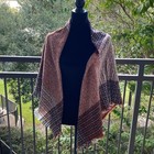 Blanket Scarf Cabincore Plaid Stripe Warm Shawl Brown Oversized Wrap 50 x50 