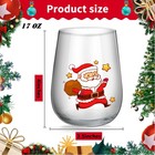 Christmas Wine Glasses Set Of 2  Santa Stemless Wine Glass  Wine Glass Christ   