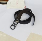 Ferragamo Reversible Black  brown Belt Men Length 120 Cm  Black Gancini Buckle