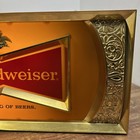 Vtg Budweiser Baroque Bowtie Hanging Bar Wall Clock Beer Light broken For Repair