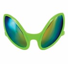 Close Encounter Green Alien Costume Glasses Sunglasses Ufo Et Mirrored Bug Eyes