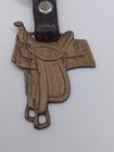 Vintage Keychain Fob El Paso Texas Saddelry Brass Mini Horse Saddle Collector 