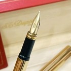 Authentic St Dupont Paris Gold Plated Classic Fountain Pen 18k Gold Nib Vp050