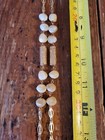 Vintage New Nwt Retro 1970s Fashion Goldtone Bead Creams Necklace Cottagecore