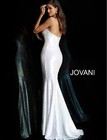 Jovani Full Sequin Strapless Fitted Formal Long Prom Dress Size 2 White Pink 
