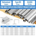 10 000 Counts 21 Gauge Upholstery Staples 1 2-inch Crown 1 2  Length Galvanized