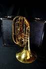 Conn 134e Marching French Horn- Damaged Lacquer  Used  Hard Case Included