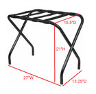 Kings Brand Furniture - Black Metal Foldable Luggage Rack Stand With Nylon Belts