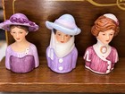 Vintage Avon Lot Of 8 American Ladies Of Fashion Thimbles With Shelf 