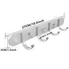 Coat Hook Wall Mount Towel Rack 4 Hooks 11 Inch Stainless Steel Brushed Nickel