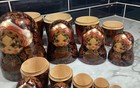 Vintage Russian 10     Nesting Dolls 11 Piece Signed Hand Painted