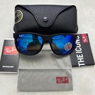 Ray-ban Classic Polarized Sunglasses Justin Rb4165 622 55 Blue Lens Black Frame