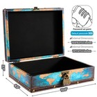 Vintage Wood And Leather Treasure Chest Box With Lid And Lock - 10 6   8 3   3    
