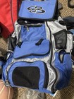 Boombah Large Baseball softball Bat Backpack Blue gray black 5-bat 4-pkt