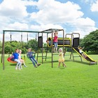 Heavy Duty Playground Set Metal Swing Sets With Slide  Climbing Ladder For Kids