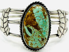 Gorgeous Vintage Navajo Royston Turquoise Sterling Silver Cuff Leaf Bracelet