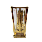 Vintage Seiko Mantle Clock Made In Japan Gold Tones White Face And Glass Qw106g