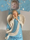 New Angel Blessings Wall Cross Photo Frame Baby Boy Cherished Loved Child Blue
