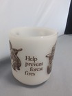 Vintage  smokey The Bear  Milk Glass Coffee Mug  help Prevent Forest Fires   Ca