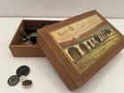Vtg Wooden Box W  Buttons 50s 60   s Art Primitive Cottagecore Decor Sewing