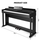 Black Full Size 88key Weighted Hammer Action Digital Piano Keyboard With 3-pedal