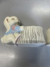 Burwood Products 3127 Bunny Rabbit Wall Pocket Planter Pink Blue Easter Baby
