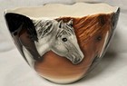 Happy Appy Valley Studio 1993 Bowl  9 Horse Heads Equestrian Pottery Ohio Signed