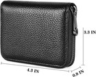 Genuine Leather Credit Card Holder Zipper Wallet Rfid Blocking Secure Card Case