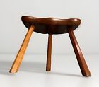Antique Milking Stool Primitive 3 Legged Cherry Wood Mt  Vernon Rustic Vintage