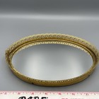Vintage 8 5    Mirror Perfume Vanity Tray Gold Hollywood Regency Filigree Leaves