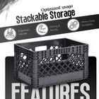 Juggernaut Storage 24qt Plastic Heavy-duty Milk Crate  Black Free Shipping