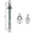 3 8  X 4  Wedge Anchor Bolt Fastener For Concrete Cement - Zinc-plated  100 
