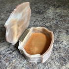 Vintage Incolay Stone Handcrafted Victorian Usa Hinged Jewelry trinket Box 5x3