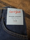 Lot Of 2 Cat And Jack Relaxed Straight Jeans Boys 7 Slim Adjustable Waist School