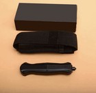 Black Tactical Folding Knife Aluminum Handle Stainless Steel Needle Point