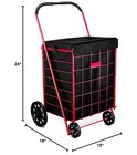 Folding Grocery Basket Cart Shopping Wheel Large Utility Laundry18 x15 x24  bag 