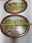 Sunshine Biscuits Vintage Oval Tin Trays American Primitive Folk Artist Lot Of 2