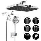 High Pressure Adjustable 13  Rain Square Shower Head With Handheld Spray Combo