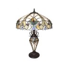 Tiffany Style 3 Light Victorian Lighted Base Night Light Table Lamp 18  Shade