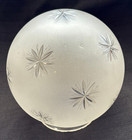 Antique Vintage Frosted Cut Glass Ceiling Light Shade Starburst Globe
