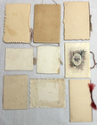 9 Antique Greeting Cards Die Cut Embossed Booklet Style - One Dated 1909 Teacher