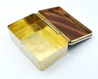 French Silver Gilt Box C1850 Rare Aventurine Cover