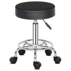 360   Swivel Bar Stool  Pu Leather  Height Adjustable  5 Casters  Black
