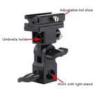 Black Hot Shoe Flash Umbrella Holder Light Stand Bracket For Photo Video