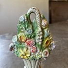 Vintage Hubley Flower Basket Door Stop  110 Cast Iron 1930   s Exc Original Paint