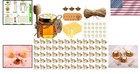 Mini Honey Jars With Dipper - Hexagon Honey Pot Set  60 Pack