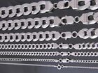 Sterling Silver Mens Cuban Curb Link Chain Real 925 Silver Solid Silver Necklace
