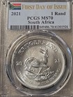 2021 1 Oz  999 Silver South Africa 1 Krugerrand - Pcgs Ms 70 