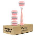 Gillette Venus Comfortglide White Tea Razor Handle   4 Refills